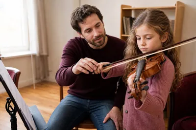 Child's violin lesson